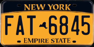 NY license plate FAT6845