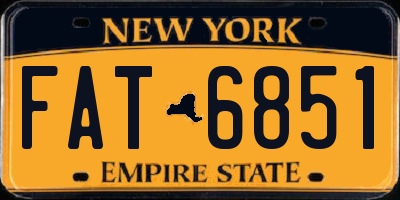 NY license plate FAT6851