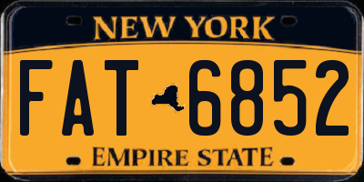 NY license plate FAT6852