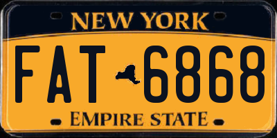 NY license plate FAT6868