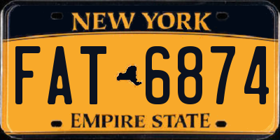 NY license plate FAT6874