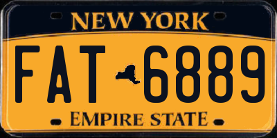 NY license plate FAT6889