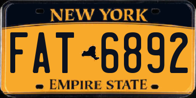 NY license plate FAT6892