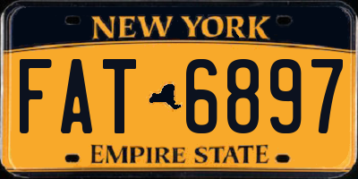 NY license plate FAT6897