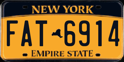 NY license plate FAT6914