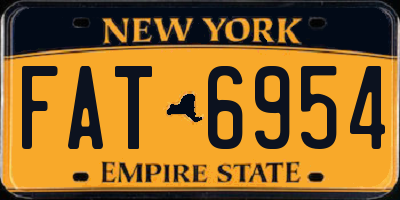 NY license plate FAT6954