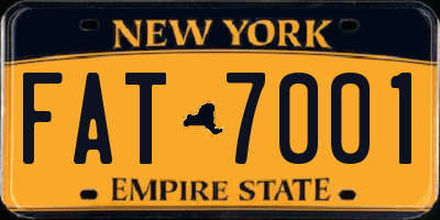 NY license plate FAT7001