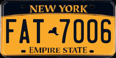 NY license plate FAT7006