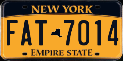 NY license plate FAT7014