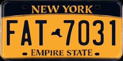 NY license plate FAT7031