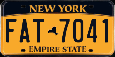 NY license plate FAT7041