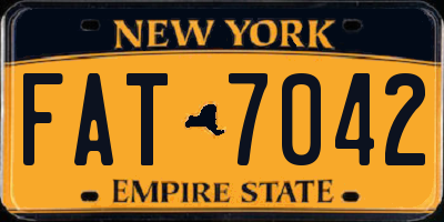 NY license plate FAT7042