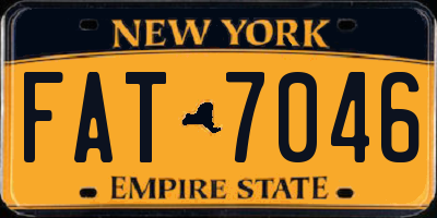 NY license plate FAT7046