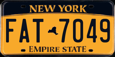 NY license plate FAT7049