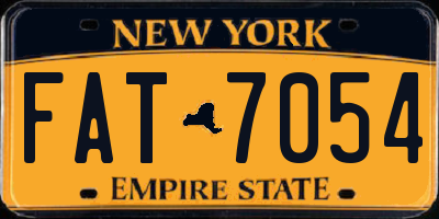 NY license plate FAT7054