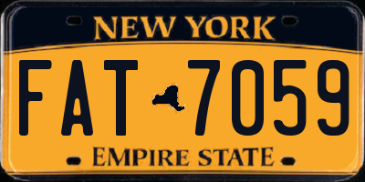 NY license plate FAT7059