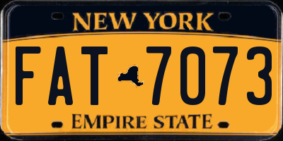 NY license plate FAT7073
