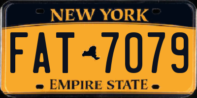 NY license plate FAT7079