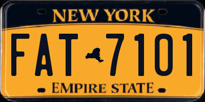 NY license plate FAT7101