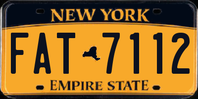 NY license plate FAT7112
