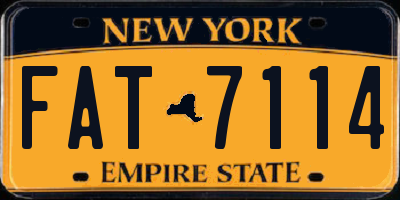 NY license plate FAT7114