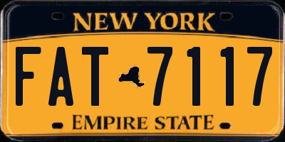 NY license plate FAT7117
