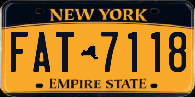 NY license plate FAT7118