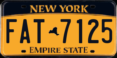 NY license plate FAT7125
