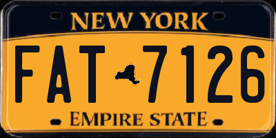 NY license plate FAT7126