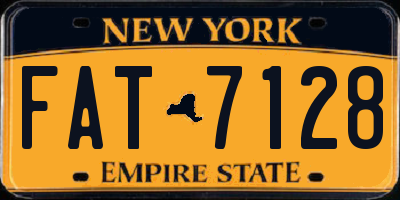 NY license plate FAT7128