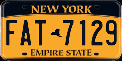 NY license plate FAT7129