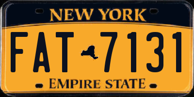NY license plate FAT7131