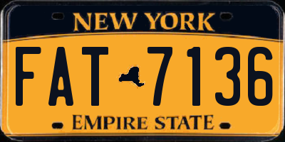 NY license plate FAT7136