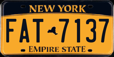 NY license plate FAT7137