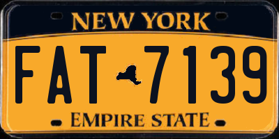 NY license plate FAT7139