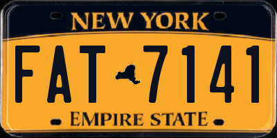 NY license plate FAT7141