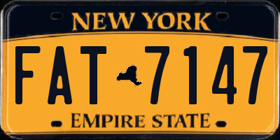 NY license plate FAT7147