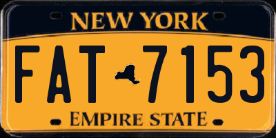 NY license plate FAT7153