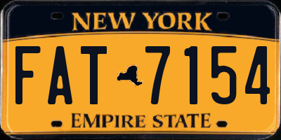NY license plate FAT7154