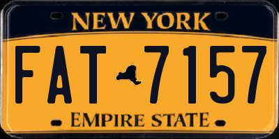 NY license plate FAT7157