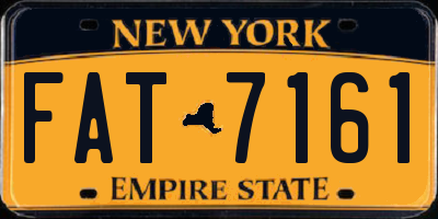 NY license plate FAT7161