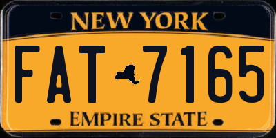 NY license plate FAT7165