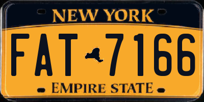 NY license plate FAT7166