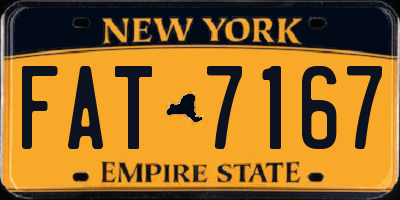 NY license plate FAT7167