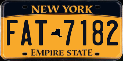 NY license plate FAT7182