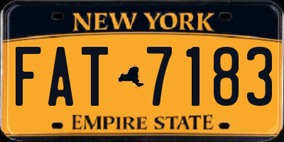 NY license plate FAT7183