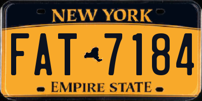NY license plate FAT7184