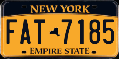 NY license plate FAT7185