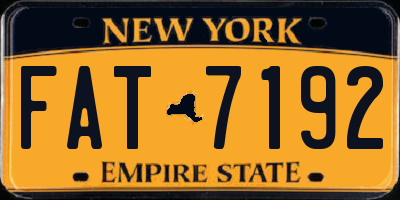 NY license plate FAT7192