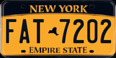 NY license plate FAT7202